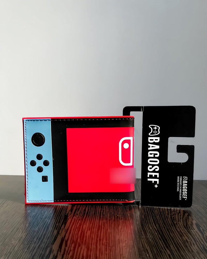BAGOSEF Retro Gamepad-Inspired Boys Wallet - Silicone Surface Material with Classic Game Gamepad Design, Multiple Card Slots and Coin Pocket - Video Game Kids Wallet in Red and Blue -1 PACK - Image 5